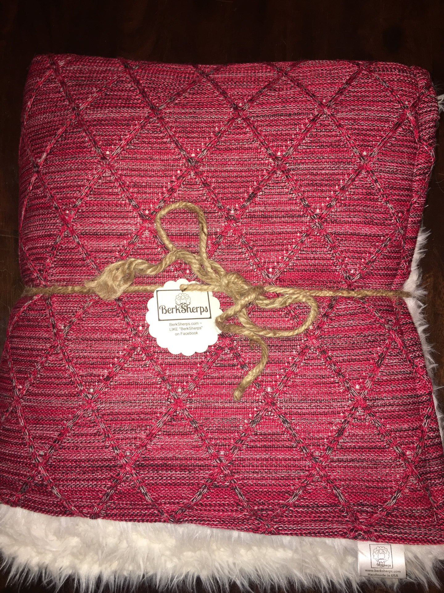 BerkSherps Red Knit Cuddler Blanket