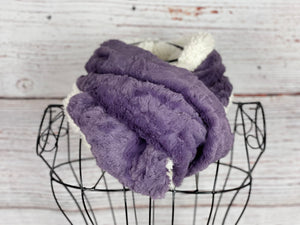 Minky Marble Grape and Ivory Sherpa Infinity