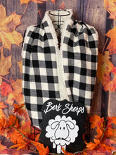 Buffalo Plaid Black/Ivory and Ivory Sherpa Infinity