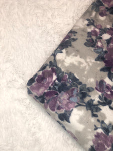 Purple & Grey Floral/White Sherpa - BerkSherps XL Luxe Sherpa Cuddler