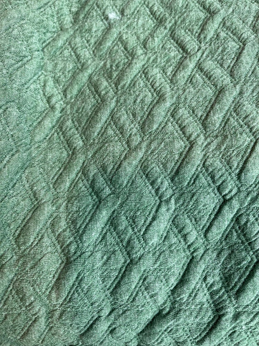 Quilted Knit Spruce and Ivory Sherpa Infinity