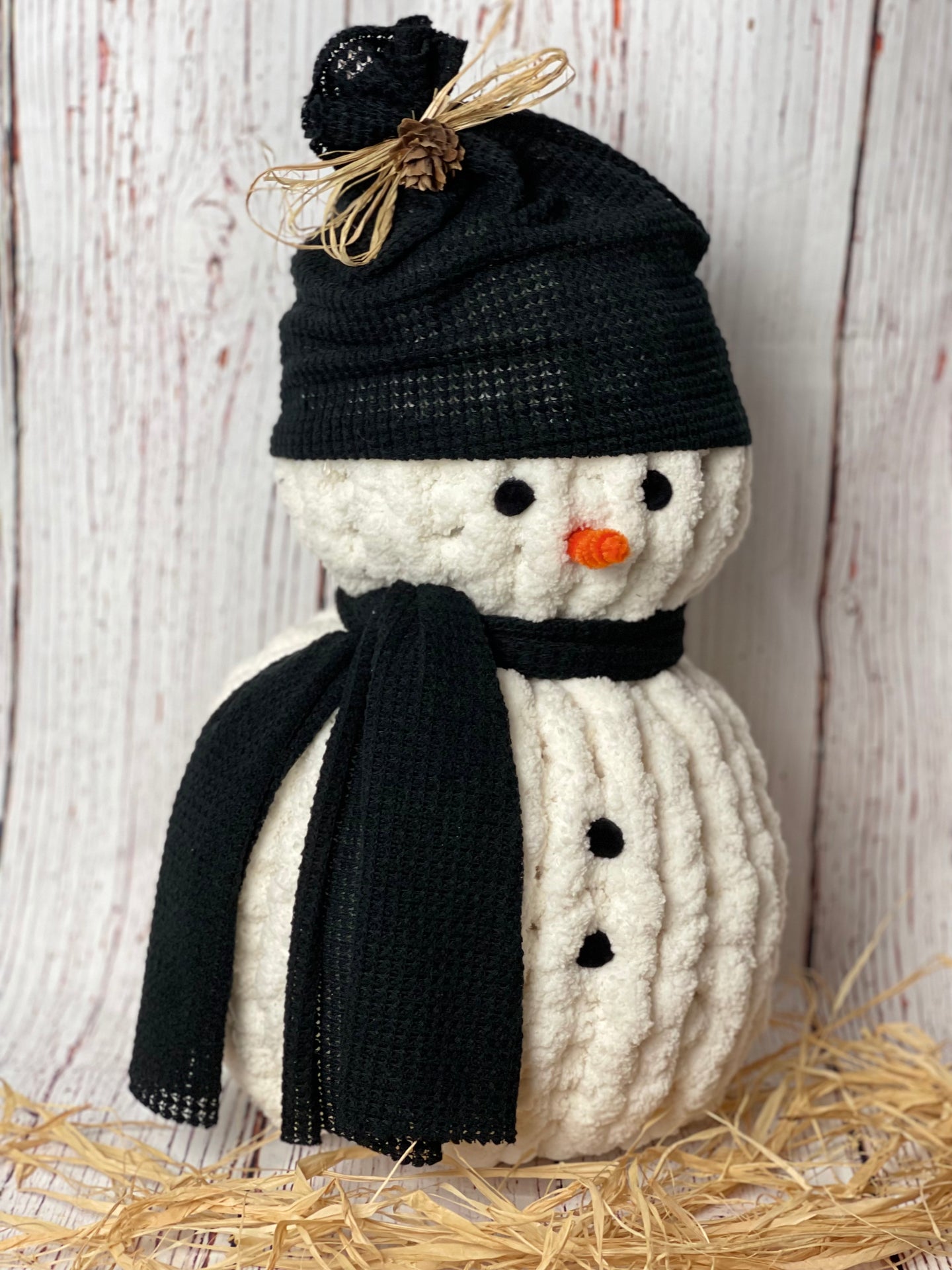 Snowman with Green Cap & Scarf Reserved for Robin