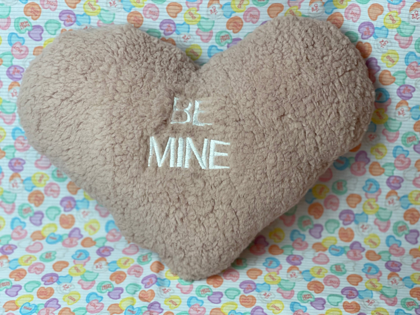 BerkSherps Custom Sherpa Conversation Heart Pillow