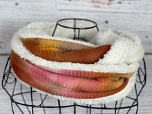 Sunset Tie Dye Knit and Ivory Sherpa Infinity