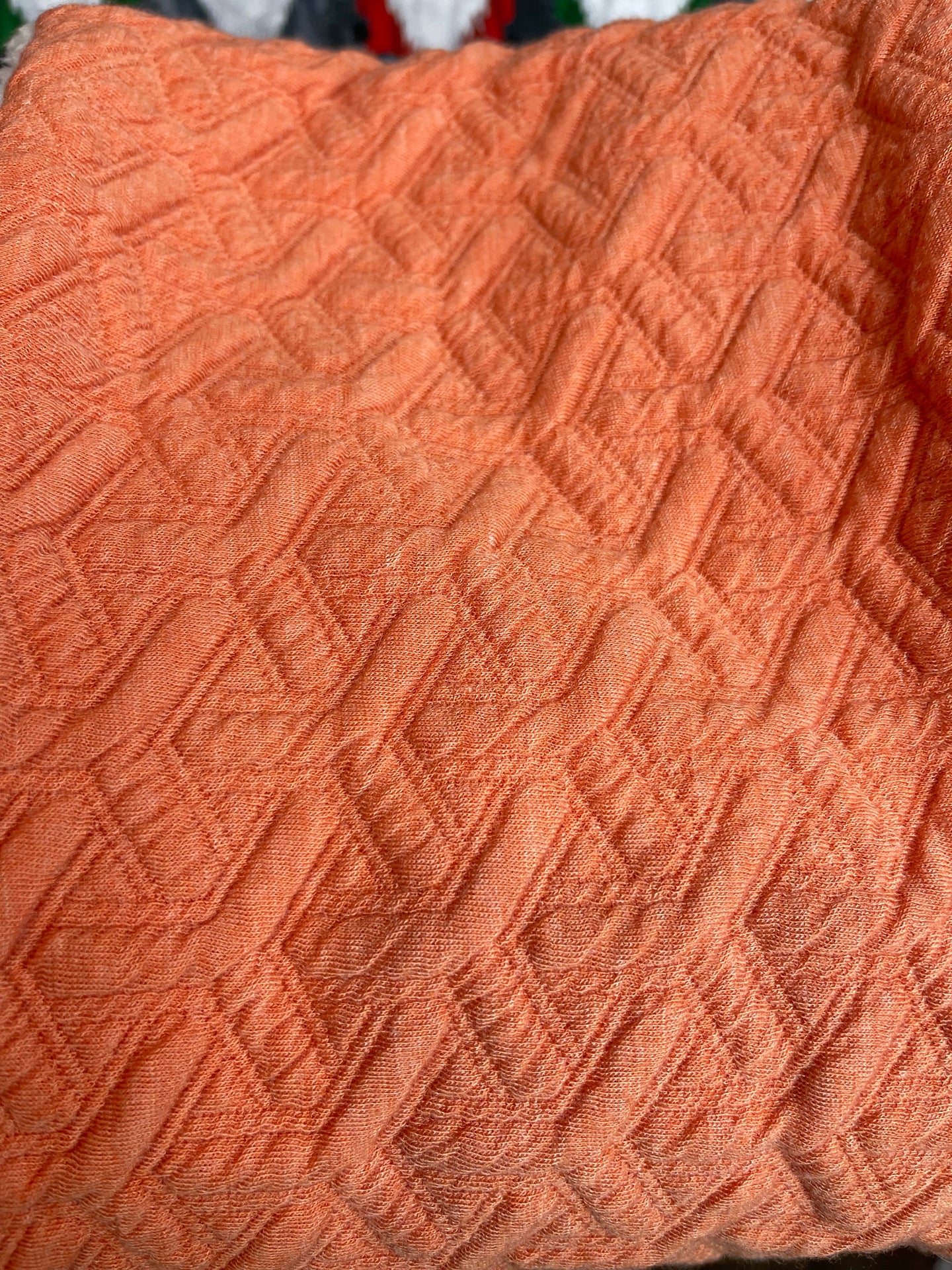 Quilted Knit Clementine and Ivory Sherpa Infinity