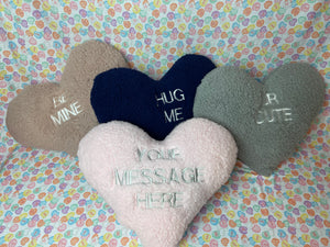 BerkSherps Custom Sherpa Conversation Heart Pillow