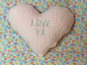 BerkSherps Custom Sherpa Conversation Heart Pillow