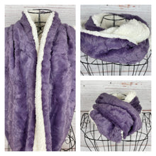 Minky Marble Grape and Ivory Sherpa Infinity