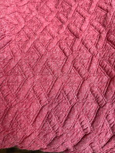 Quilted Knit Cranberry and Ivory Sherpa Infinity