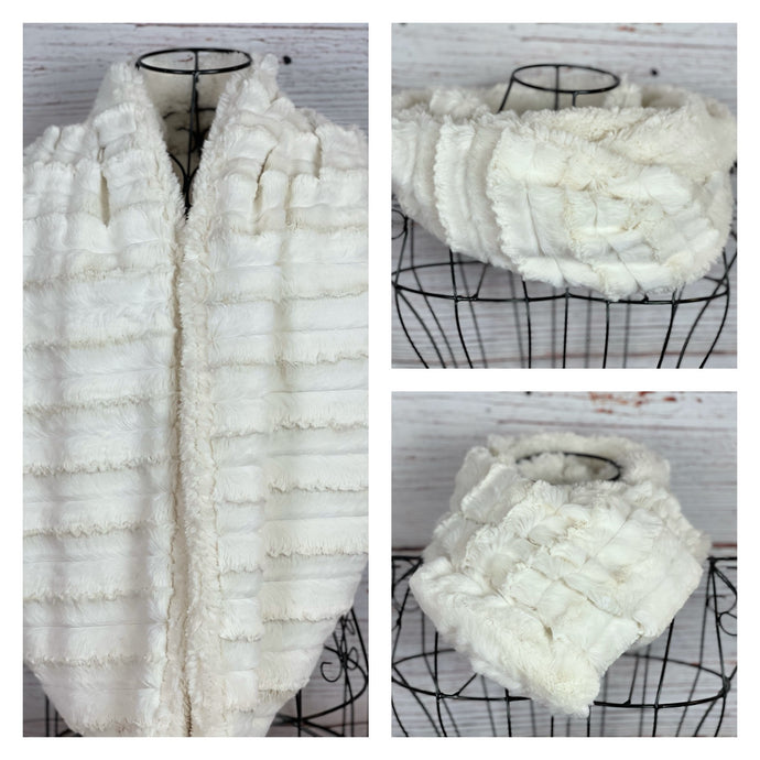 Minky Ivory Chinchilla and Ivory Sherpa Infinity