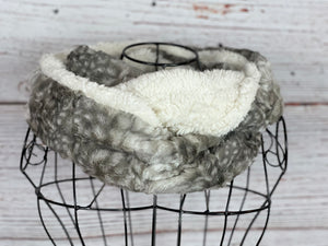 Fawn Grey and Ivory Sherpa Infinity