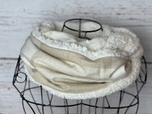 Ivory & Beige Windowpane Flannel and Ivory Sherpa Infinity