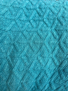 Quilted Knit Aqua and Ivory Sherpa Infinity