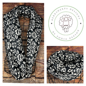 Minky Infinity in Black Flourish